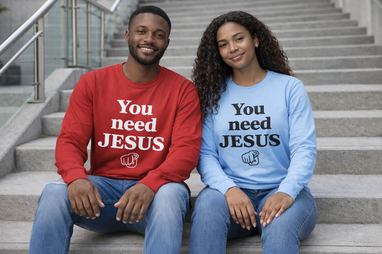 Models wearing sweatshirts